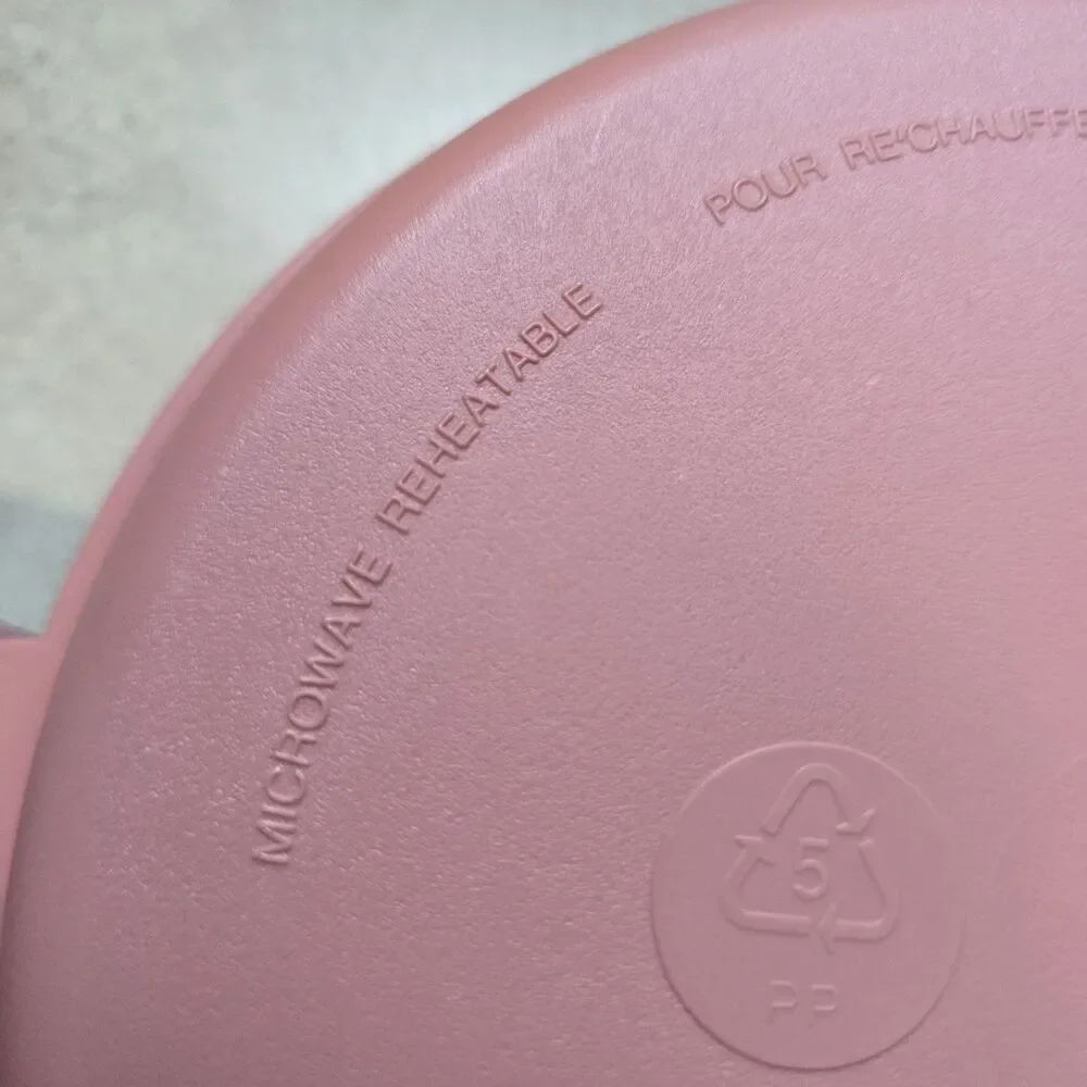 Tupperware Micro Cook Round 1.5L Food Storage Container Snap Lid Pink/White